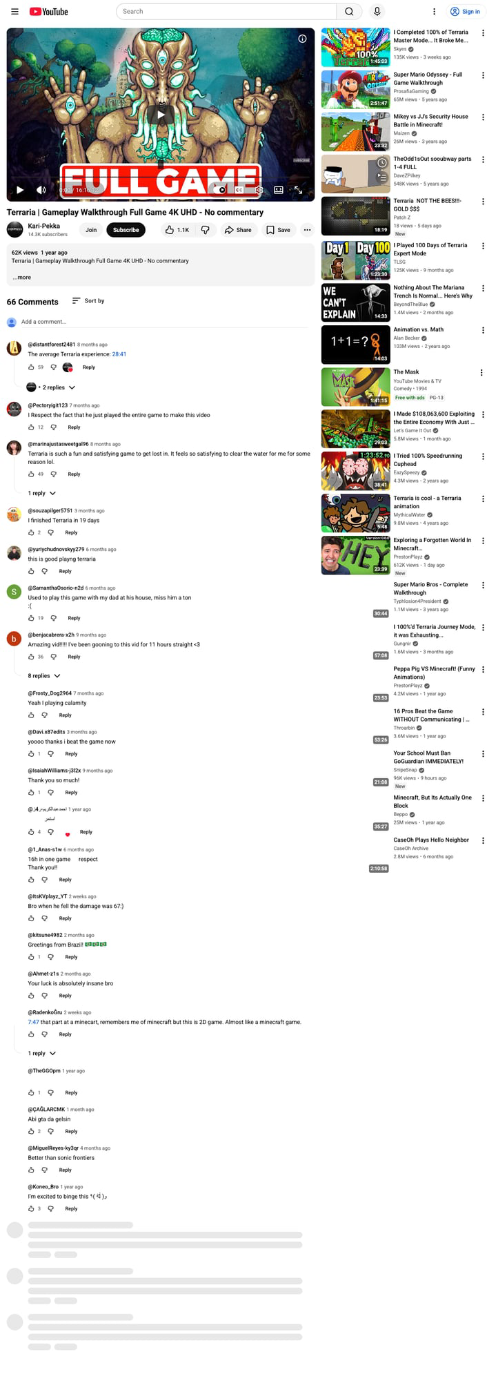 Terraria gameplay longplay reference page capture